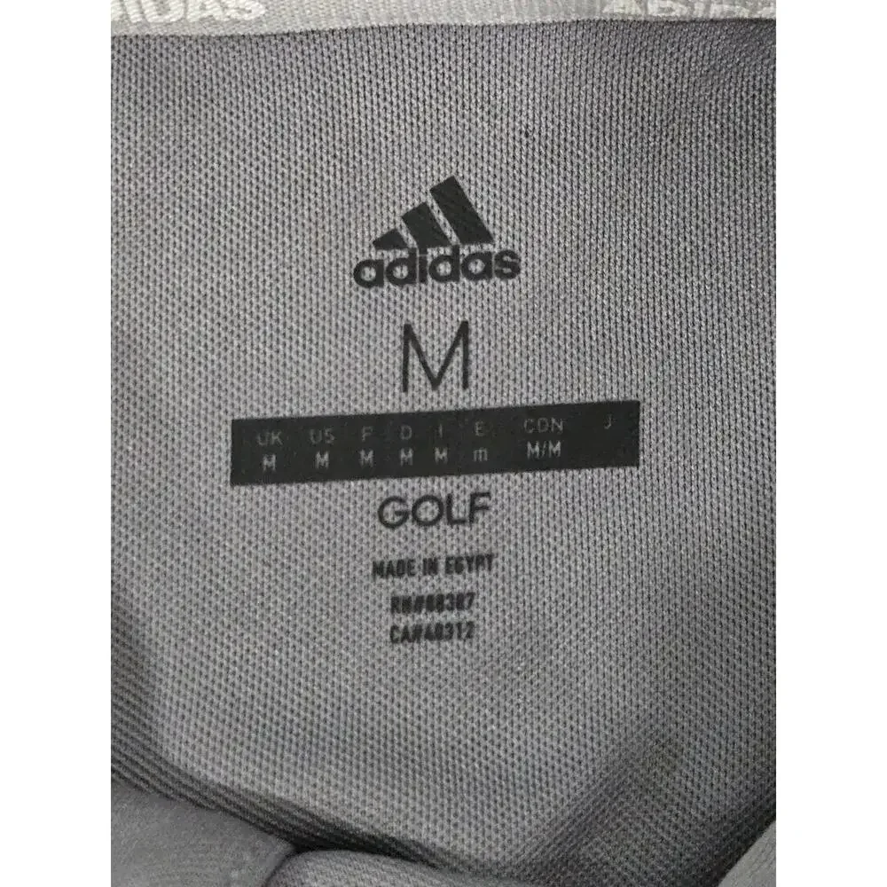 Adidas Gray Polo Golf Men's Shirt Medium Short Sleeves